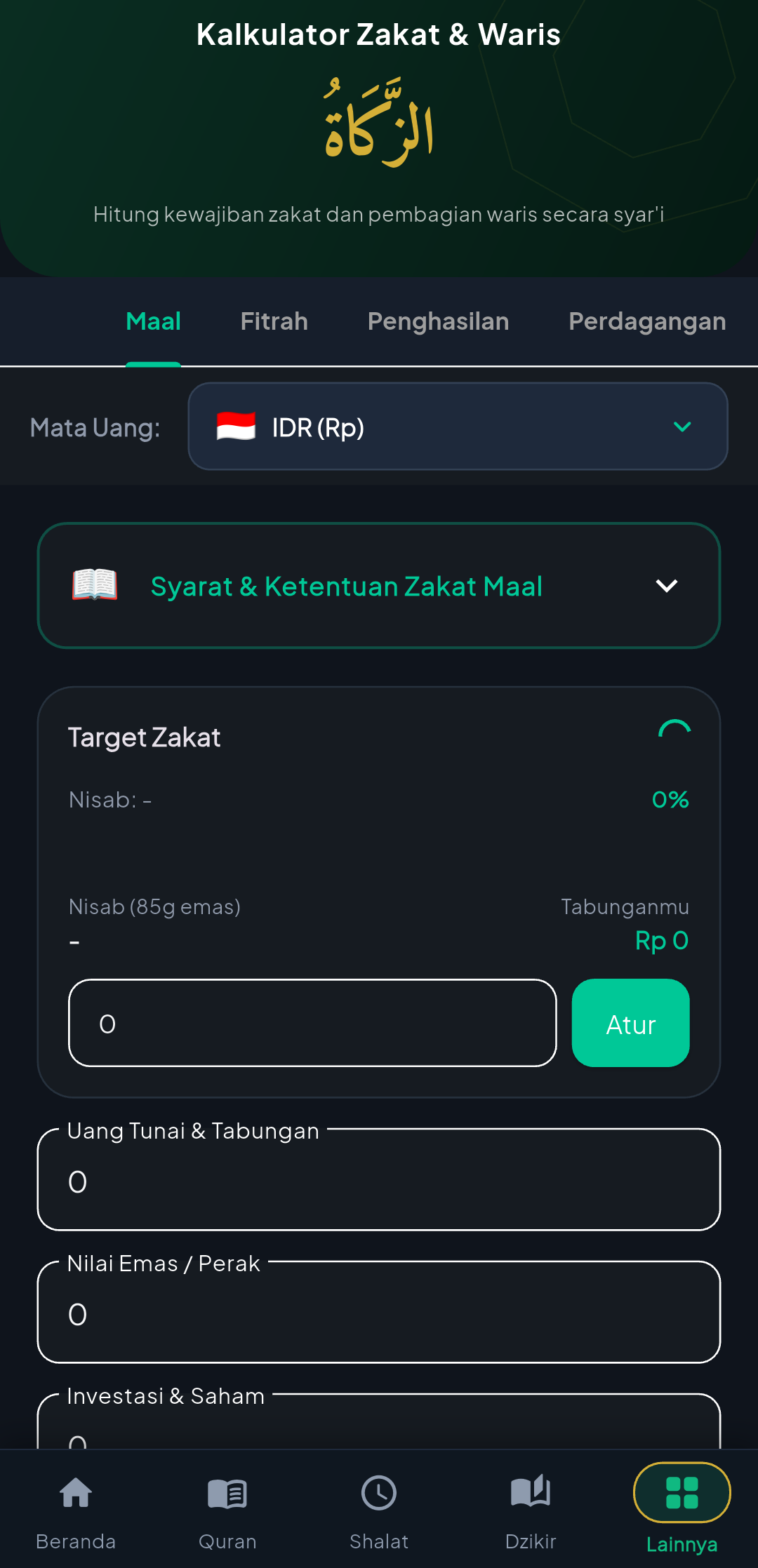 Kalkulator Zakat & Waris Faraidh