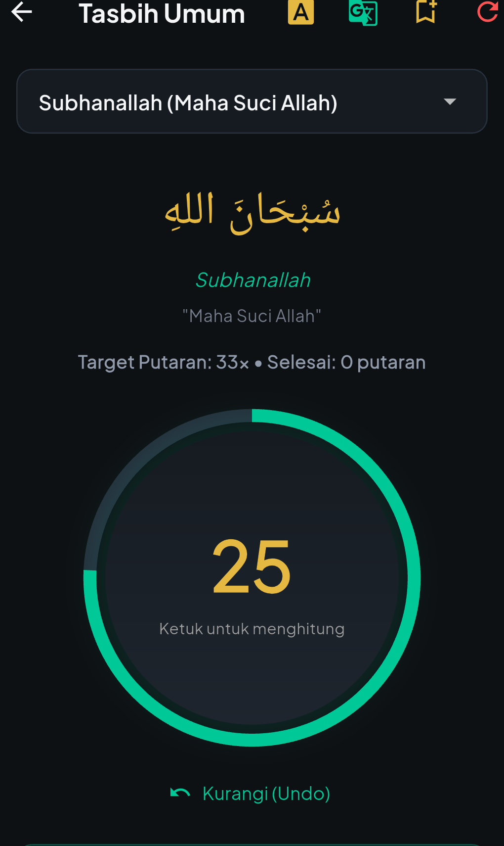 Tasbih Digital Counter Layar Sentuh